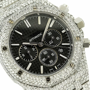 Montre Hip Hop avec mouvement à quartz en moissanite, cadran en verre - Product Image 2