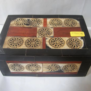 Caja de almacenamiento con incrustaciones de hueso de joyería de alta calidad, caja de diseñador antiguo, incrustaciones de hueso, cajas decorativas para el hogar, venta al por mayor de La India - Product Image 1