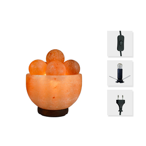 Cuenco del Himalaya y trozos Tablero forrado Lámparas de sal Almeja del Himalaya Lámpara de sal de color dorado Decoración del hogar personalizada Lámpara de sal - Product Image 4