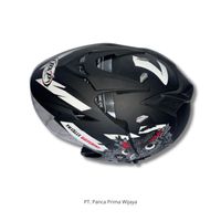 JP7 Casque de moto demi-visage de haute qualité Design croisé double visière Matériau ABS durable certifié SNI État neuf Toutes les tailles