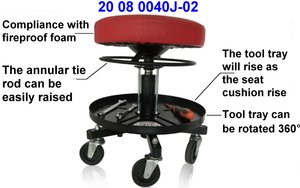 ITA Tools OEM ODM Adjustable Tray Creeper Seat Rolling Stool <b>Chair</b> 159kg Capacity <b>Rotate</b> Made in Taiwan - Product Image 3