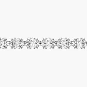 18K White Gold Tennis <b>Bracelet</b> with Lab Grown Oval Cut Moissanite Elegant Diamond Bangle - Product Image 1