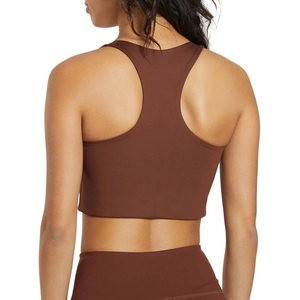 Sujetadores deportivos sin costuras de talla grande al por mayor OEM, estilo cuello alto, sin espalda, sin ribete, ropa deportiva para mujer de proveedor BD - Product Image 3