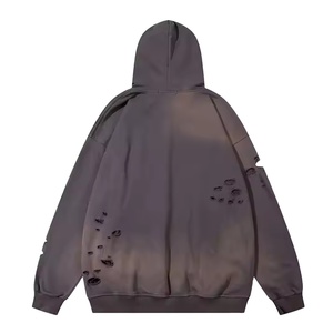 Sweat à capuche unisexe en molleton 100 % coton, écologique, style décontracté pour l'hiver, avec broderie appliquée et perles effet vieilli - Product Image 2