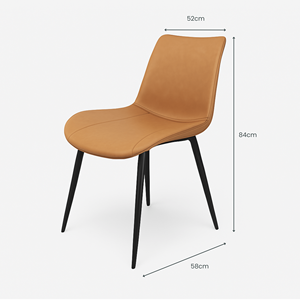 Ensemble de 4 chaises de salle à manger modernes et minimalistes, dossier haut, cuir PU, structure en bois, pieds en métal, garantie 12 mois, pour salons et restaurants - Product Image 5