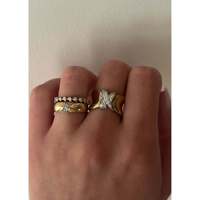 Vintage Diamant-Umwickelter 18k Massivgold Halbhohler Ring - Elegantes und Luxuriöses Alltags-Schmuckaccessoire