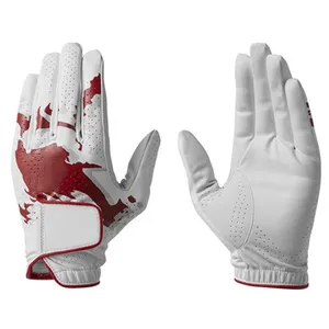 100% Real Cabretta Leather Multicolor Design Unisex Comfortable Left RightHanded Sublimation Golf Gloves with custom oem service