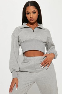 Oem Custom Logo Women's Thick Fleece Two Piece Set Women Clothing <b>Zip</b> up <b>Sweatshirt</b> Sweatpants Set Tracksuits Set - Product Image 5