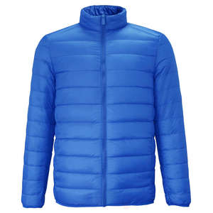 OEM Custom Men's <b>Thin</b> Bubble Oversized Puffy <b>Puffer</b> Winter <b>Jacket</b> Solid Color Waterproof Eco-Friendly Nylon Front Logo - Product Image 3