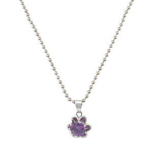 Kriaa 1200901 violet pierre autrichienne en forme de fleur pendentif plaqué rhodium boîte chaîne à la mode or rose diamant principal platine - Product Image 1