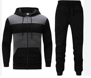 ชุดกีฬาลำลองผู้ชาย 2 ชิ้น เสื้อฮู้ดระบายอากาศและกางเกงขายาว เสื้อผ้าฤดูร้อนสำหรับเล่นกีฬาหรือกิจกรรมกลางแจ้ง - Product Image 5