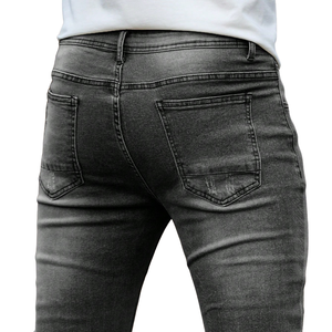 <b>Mens</b> Black Ripped Pencil Pants Distressed <b>Stretch</b> Denim Jeans Slim Fit Casual Destroyed XL Mid Waist Breathable Fashion Everyday - Product Image 4