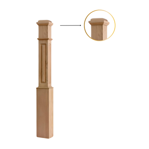 Boîte personnalisée Newels 4091RP Boîte en chêne blanc massif Newel avec panneau routé Détail Pièces d'escalier élégantes pour tout escalier d'EFS - Product Image 2