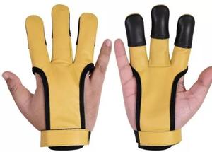 OEM chico tiro con arco guantes arco dedo lengüeta cuero recurvo americano caza arco mano guardia proteger dedo tiro con arco guantes proveedor - Product Image 5