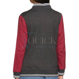 Chaqueta de Letterman personalizada para mujer-Algodón de punto transpirable duradero y carcasa de nailon de alta calidad - Product Image 3