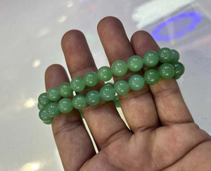 Bracelet en métal laiton Natura fait main 8mm Aventurine verte percée ensemble avec lunette pour bijoux de mode avec cadeau d'anniversaire - Product Image 1