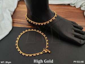 Hermosos accesorios para mujer, joyería antigua de pulido de oro alto, diseñador de estilo elegante, diseño de oro liso, conjuntos de joyería Payal antigua - Product Image 6