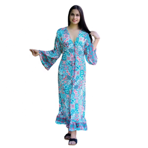 Women's Sweet Y2K Printed Summer Silk Long <b>Casual</b> Natural Waist Bohemian Breathable Cute <b>Maxi</b> <b>Dress</b> Floral Dot Geometric - Product Image 1