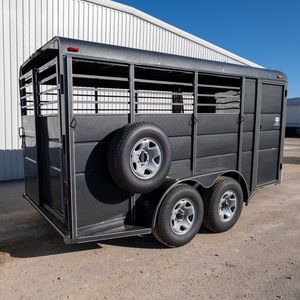Remorque utilitaire à 2 essieux pour le transport de bétail, moutons, chevaux, vaches, porcs, avec parois latérales en aluminium noir - Product Image 6