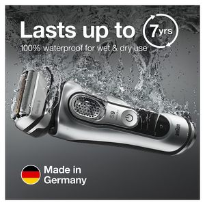 Braun Series 9 9390cc Rasoir électrique pour hommes Rasoir à feuille étanche Rasage humide/sec Tondeuse à barbe Pop-Up SmartCare Nettoyage de charge - Product Image 3