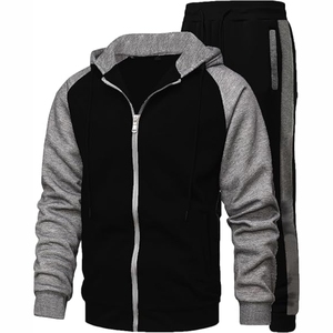 Conjunto Deportivo de Dos Piezas para Hombre, Transpirable, de Forro Polar, para Gimnasio, Fitness, Entrenamiento, Estampado, Informal, Sólido, con Cuello Alto y Cierre de Cordón - Product Image 2