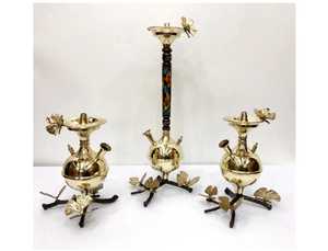 Ensemble de chicha miniature en laiton égyptien de luxe, fait à la main, avec un design papillon, pour fumer la chicha - Product Image 2