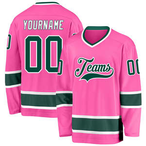 Maillot de hockey sur glace rose taille personnalisée avec logo et sublimation pour l'entraînement des jeunes - Product Image 1