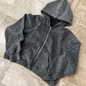 เสื้อฮู้ดผู้ชายประดับพลอยเทียมแขนยาวป้องกันรอยยับ - Product Image 2