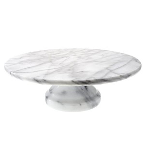Support à gâteau en marbre blanc naturel de haute qualité plateau de service rond en marbre support à gâteau pour mariage et fête plateau en marbre au meilleur prix - Product Image 4