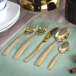 Exclusive <b>Vintage</b> Design Long Handle Stainless Steel <b>Cutlery</b> <b>Set</b> Custom Knives and Spoon Fork Sustainable Metal Material - Product Image 2