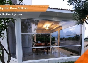 Fenêtre de balcon coulissante verticale à double vitrage en aluminium, fenêtre intelligente électrique à commande à distance automatique, fenêtre guillotine haut et bas - Product Image 3