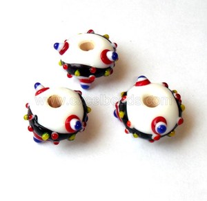 Handmade Indian Yellow Glass Beads for Jewelry Making Fashion Accessory Lampwork Decoration <b>Gold</b> Black Blue White Pink Crystals - Product Image 4