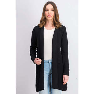Cardigan Lungo da Donna Charter Club con Ricami e Stampe Patchwork, Nero, Taglia Grande, in Lana e Acrilico per Autunno e Inverno - Product Image 1