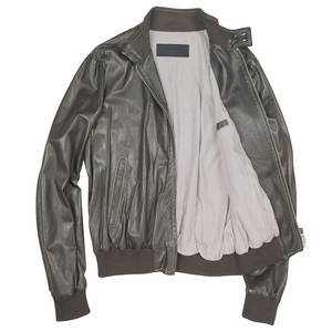 แจ็คเก็ตหนังวัวคลาสสิกสำหรับผู้ชาย รุ่นฤดูใบไม้ร่วง-ฤดูหนาว ระบายอากาศได้ดี คอตั้ง พร้อมแจ็คเก็ตทอผ้าแบบไม่ถักทอสำหรับผู้ชาย - Product Image 2