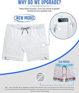 กางเกงขาสั้นออกกำลังกายแบบ 2-in-1 สำหรับผู้ชาย ดีไซน์ใหม่ สำหรับฤดูร้อน ผ้าทึบ เป็นมิตรกับสิ่งแวดล้อม สวมใส่สบาย เหมาะสำหรับวิ่งและเล่นกีฬา - Product Image 2