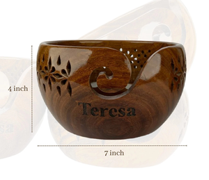Handcrafted Rosewood Yarn <b>Bowl</b> <b>Knitting</b> & Crochet Organizer Yarn <b>Bowl</b> Functional Christmas gift - Product Image 2
