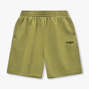 Short de jogging de couleur unie pour hommes avec logo personnalisé de qualité supérieure - Product Image 1