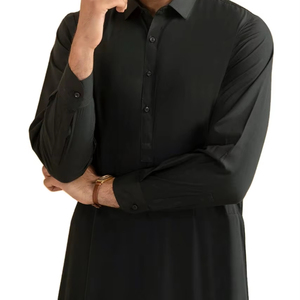 Dernier design de shalwar kameez islamique pour hommes avec poches latérales, nouvelle mode, vêtements de fête, broderie en coton, toutes saisons - Product Image 1