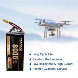 High Capacity 8000Mah 6S 25C 22.2V Lithium Polymer Lipo 4S 14.8 Uav Drone Battery For Rc Drone Airplane Toys