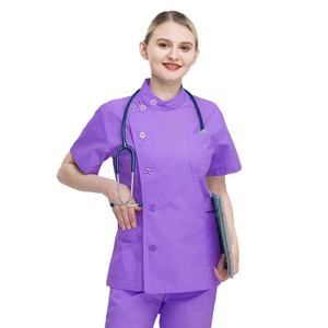 Multi-color Short-sleeved Nurse Scrubs Side Button Hospital Work Uniform <b>Set</b> Includes <b>Doctor</b> Scrub Suit Trousers Customized - Product Image 6