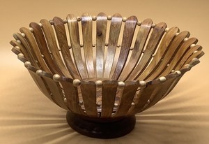 Cesta de Madera Redonda Tallada a Mano, Decoración para el Hogar - Product Image 6