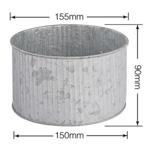 Set of 3 Round Galvanized Iron Planter <b>Pots</b> Perfect For Outdoor <b>Balcony</b> Home Garden Decor Nursery Flower Planter - Product Image 3