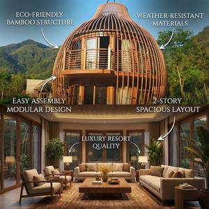 Moderna Villa Prefabricada Circular, Hotel Resort, Casa de Huéspedes con Jardín, 2026, Fácil Montaje, Casa Contenedor Redonda para <span class=keywords><strong>Turismo</strong></span> - Product Image 4