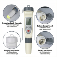 Testeur de pH numérique portable LPH-101 ATC avec calibration 3 points, analyseur de qualité de l'eau, du vin et de la bière, OEM ODM