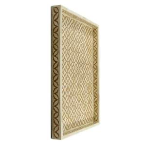 Plateau de service en incrustation d'os fait à la main pour une utilisation décorative Plateau de service en incrustation d'os Décoration artisanale de luxe à bas prix - Product Image 2