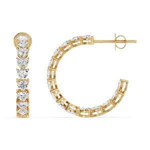 ต่างหูห่วงเพชรทรงหัวใจที่เพาะเลี้ยงในห้องปฏิบัติการ - Product Image 2