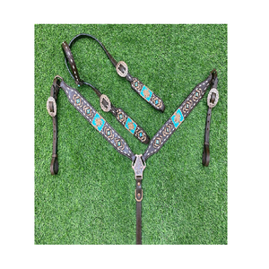 Argentine fait à la main Western Horse Bridle Rênes Set Respirant Headstall Collier de poitrine Logo personnalisé Sports équestres Halter Horse - Product Image 1