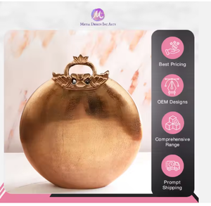 Florero ovalado de oro rosa de aluminio de alta calidad, diseño Chapado en cobre para decoración moderna del hogar - Product Image 2