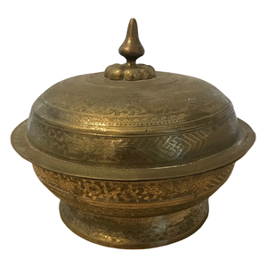 Ollas Khajoor Vintage de Latón de Alta Calidad con Grabado y Acabado Pulido para el Hogar y Restaurantes, Utensilios de Cocina, Olla para Dátiles Árabes - Product Image 3