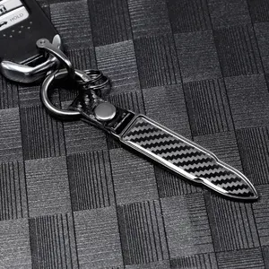 Factory Custom Logo Carbon Fiber Keychain Decorate Key Protector Cover Key Ring Accessories